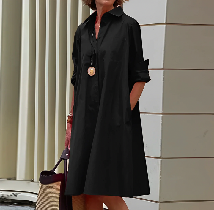 Linda | Women's Button-Down A-Line Midi Dress