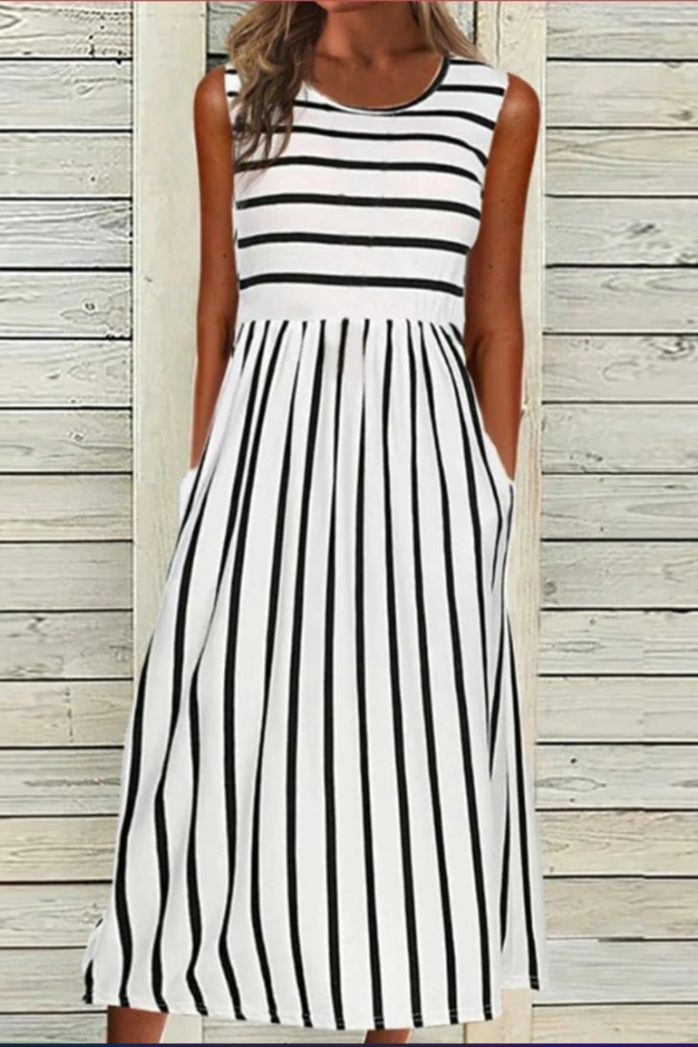 Linda | Women's Sleeveless A-Line Midi Dress