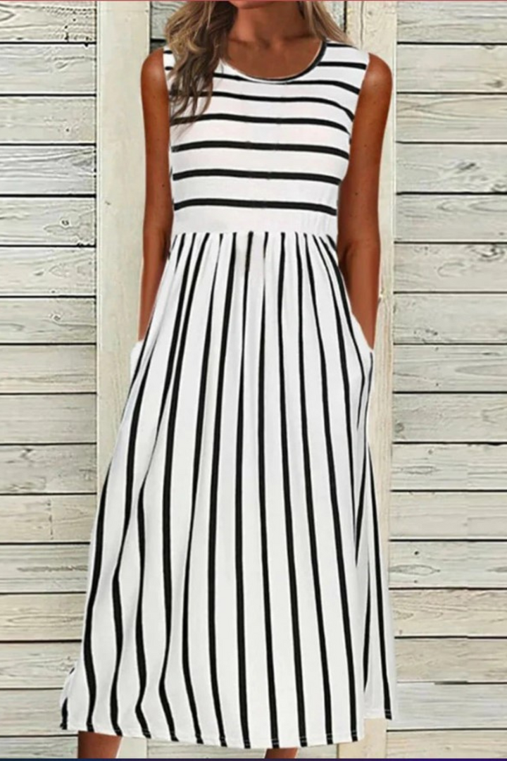 Linda | Women's Sleeveless A-Line Midi Dress