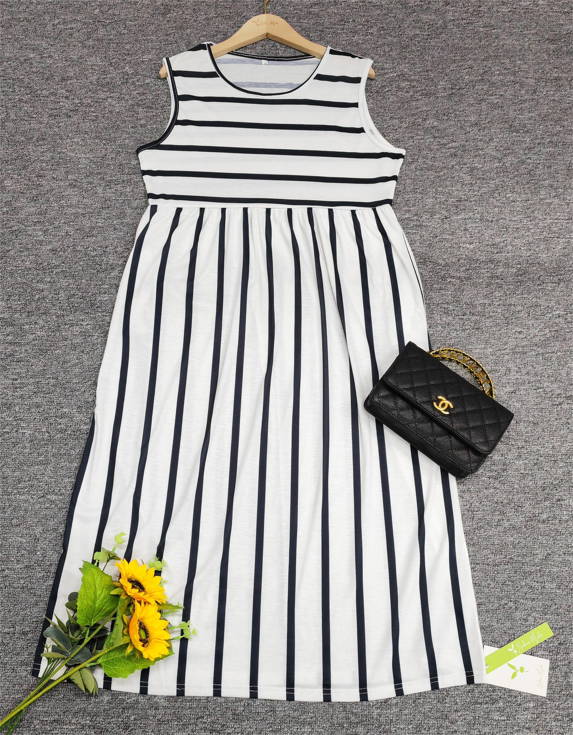 Linda | Women's Sleeveless A-Line Midi Dress