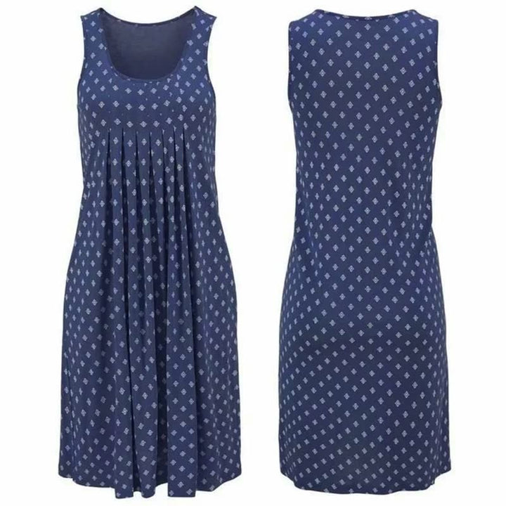 Linda | Women's Sleeveless Printed Summer Knee Length Dress