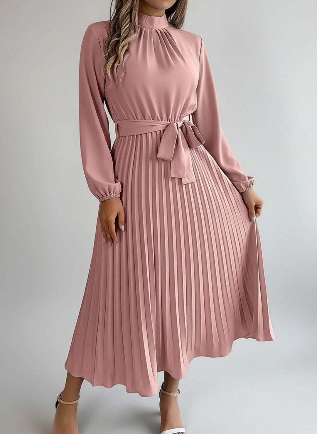 Long Sleeve A-Line Midi Dress for Women