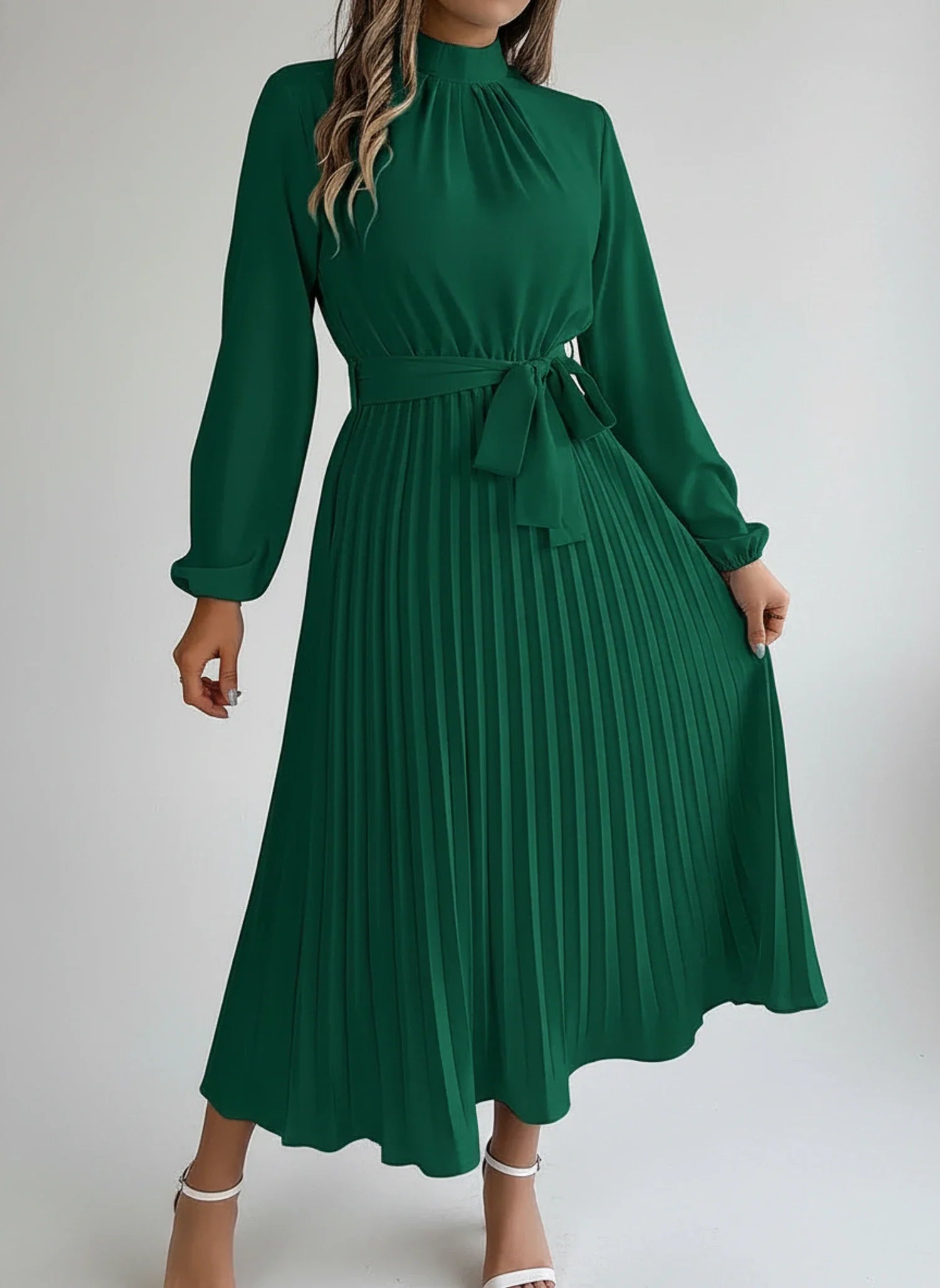 Long Sleeve A-Line Midi Dress for Women