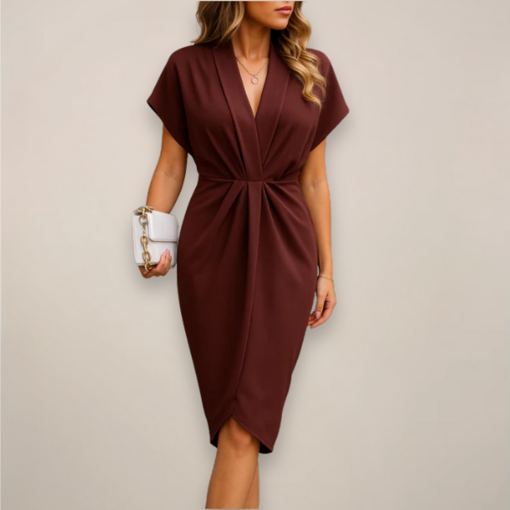 Lori | Women's V-Neck Midi Wrap Dress
