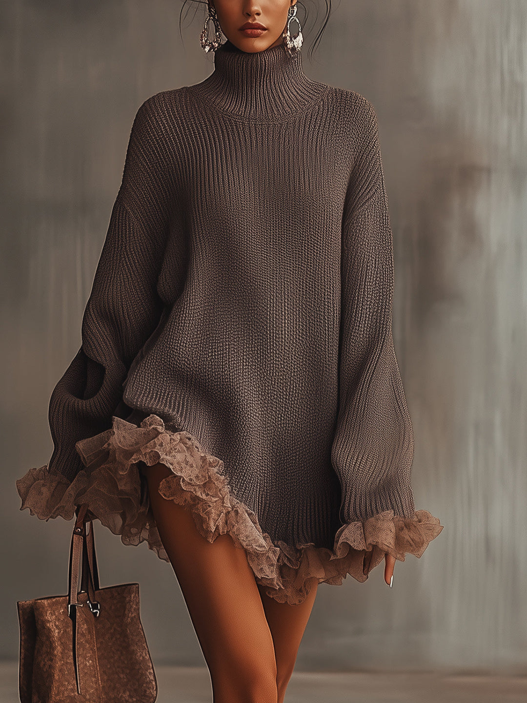 Madison | Women's Oversized Long Sleeve Mini Sweater Dress