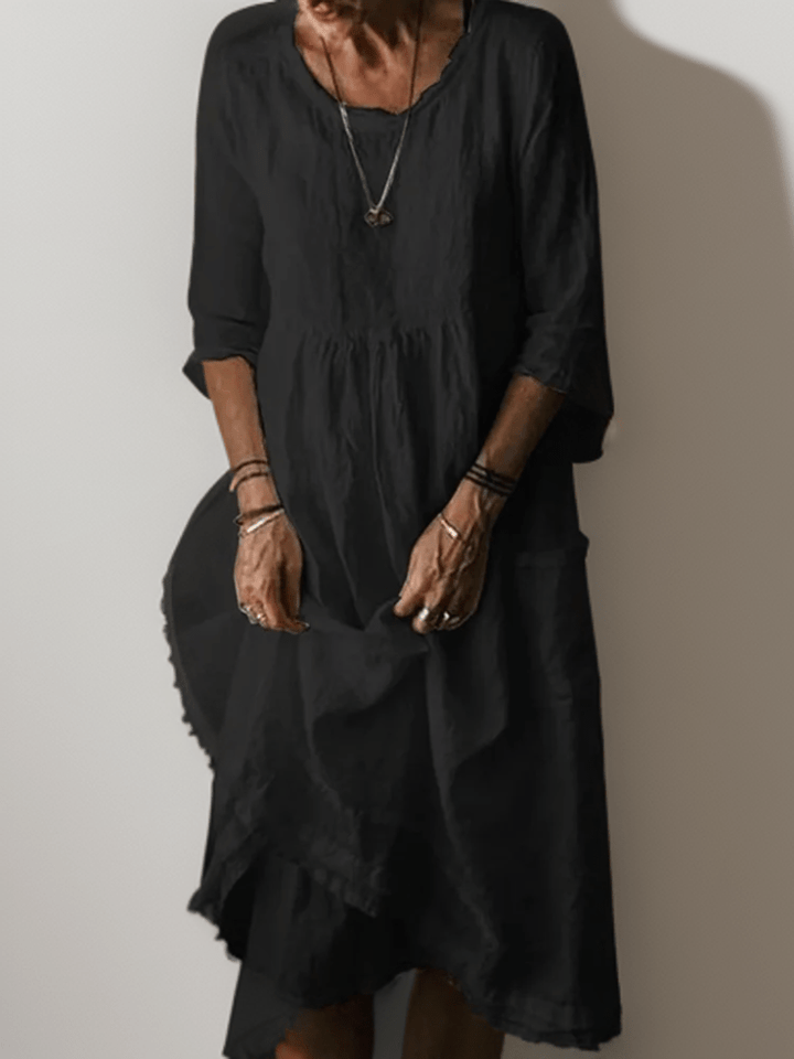 Marina | Women's Tiered A-Line Midi Dress