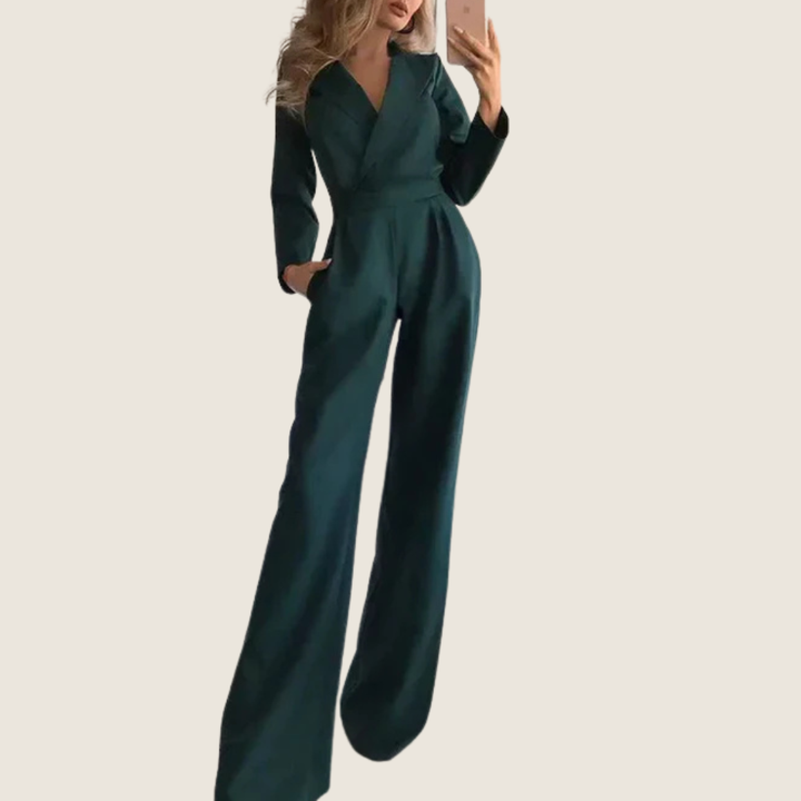 Melissa | Women's V-Neck Wrap Maxi Jumpsuit