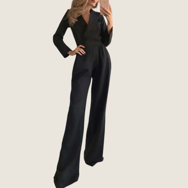 Melissa | Women's V-Neck Wrap Maxi Jumpsuit