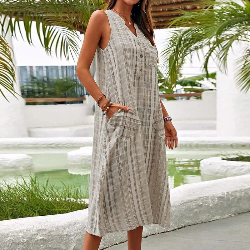 Mia | Women's Sleeveless A-Line Midi Dress