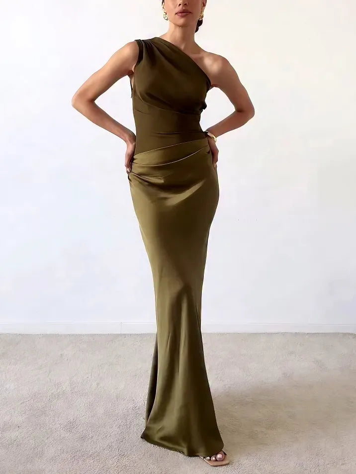 Nancy | Women's One Shoulder Maxi Dress