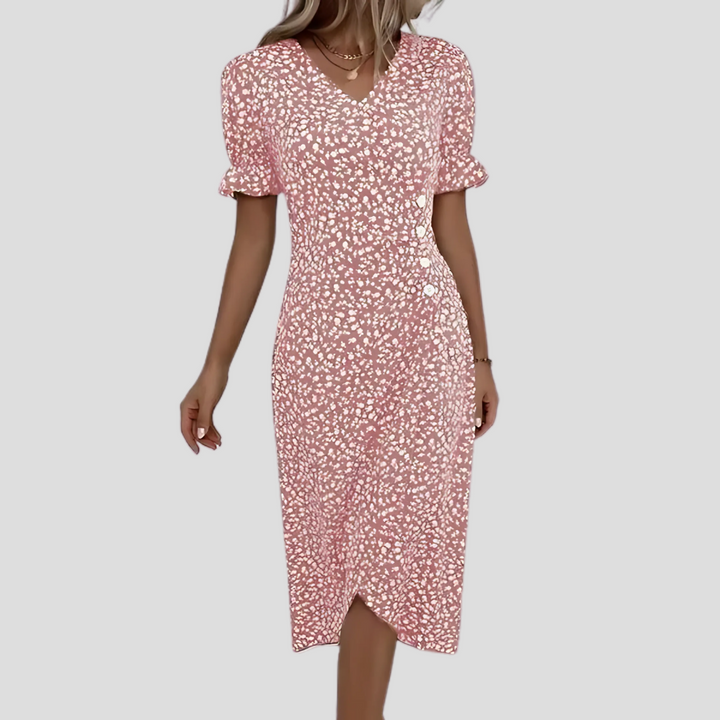 Nicolette | Women's V-Neck Wrap Midi Dress