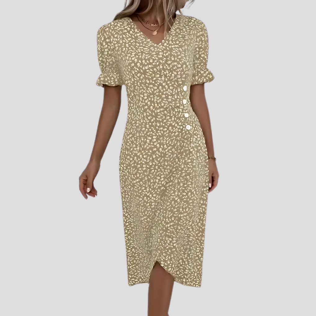 Nicolette | Women's V-Neck Wrap Midi Dress