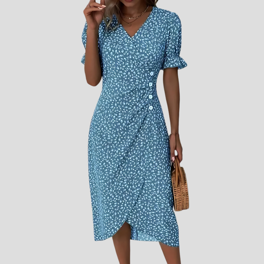 Nicolette | Women's V-Neck Wrap Midi Dress