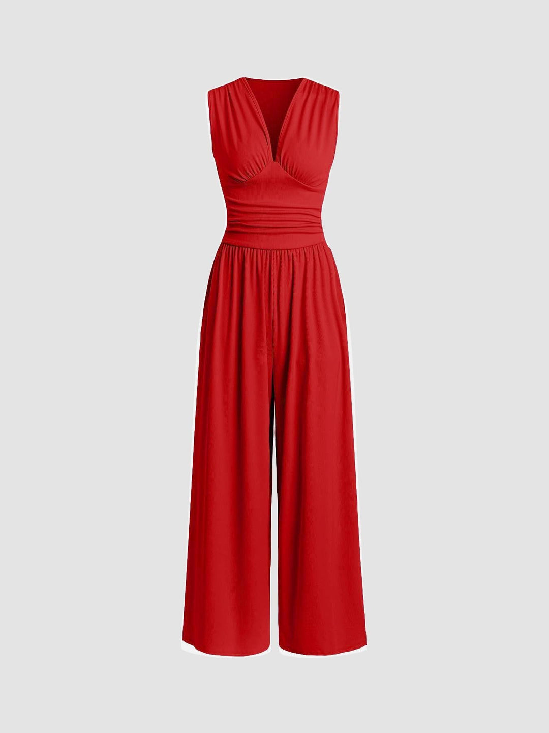 Noelle | Women's V-Neck Sleeveless Wide Leg Jumpsuit