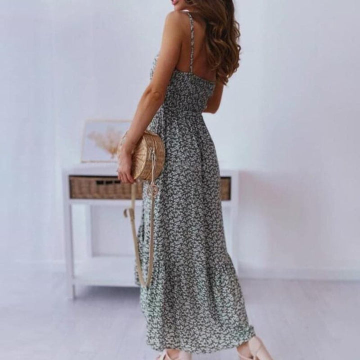 Norma | Women's Spaghetti Strap A-Line Midi Dress