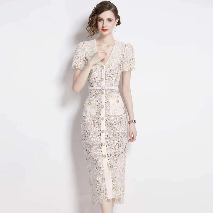 Olive | Women's Lace Midi Dress