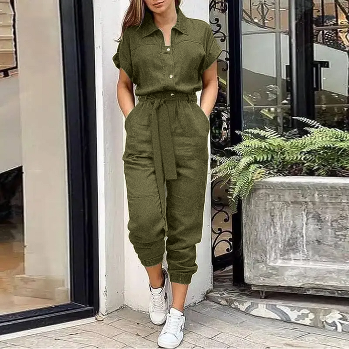 Patricia | Women's Belted Jogger Jumpsuit