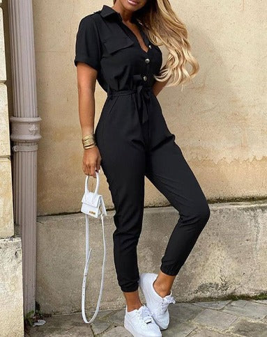 Patricia | Women's Belted Jogger Jumpsuit