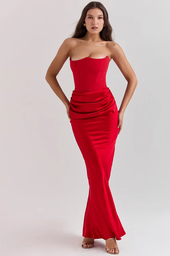Piper | Women's Strapless Bodycon Midi Dress