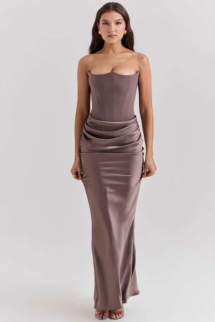 Piper | Women's Strapless Bodycon Midi Dress