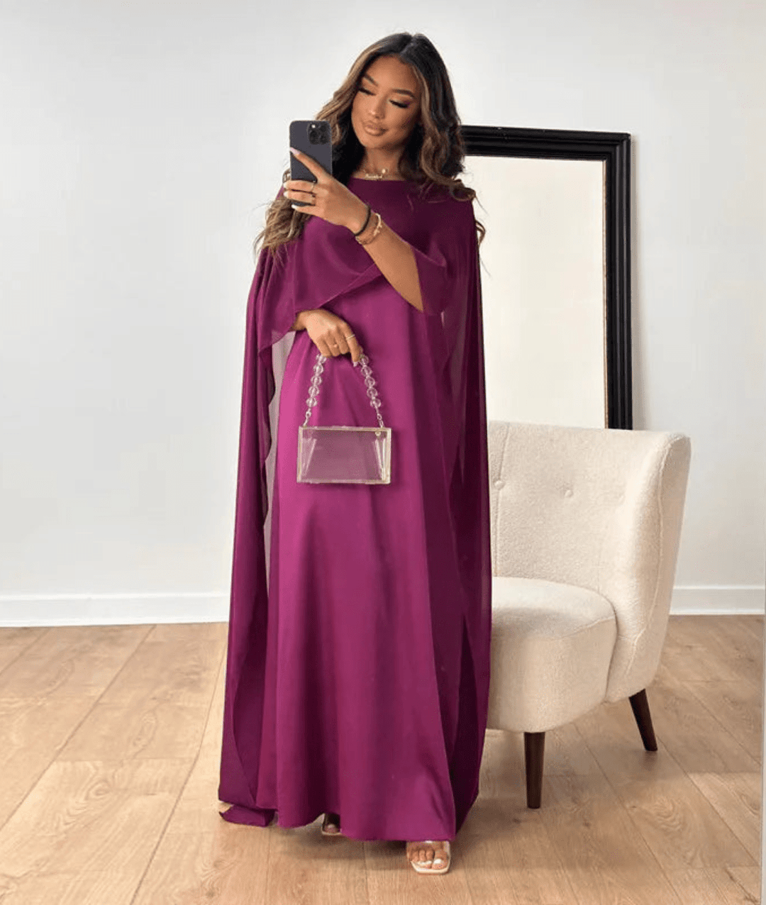 Rachael | Women's Cape Maxi Dress