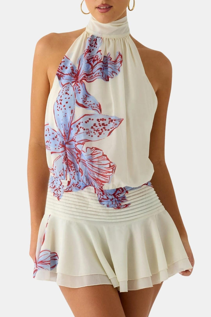 Reba | Women's Sleeveless Halter Mini Dress