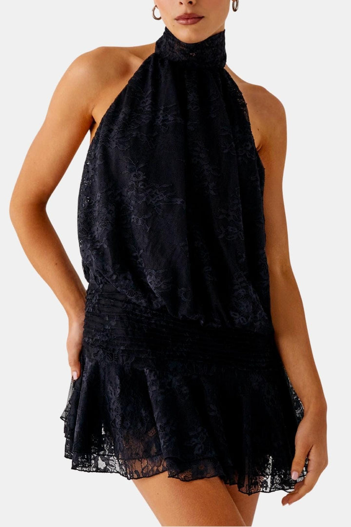 Reba | Women's Sleeveless Halter Mini Dress
