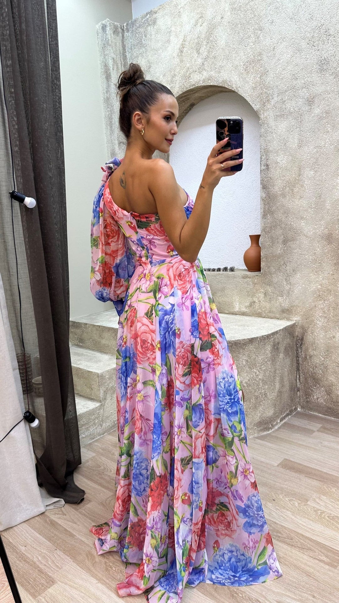 Sabrina | Women's One Shoulder Floral Maxi Dress