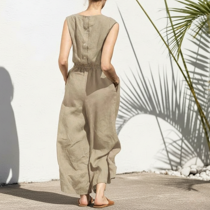 Sadie | Women's Sleeveless Casual Wide Leg Jumpsuit