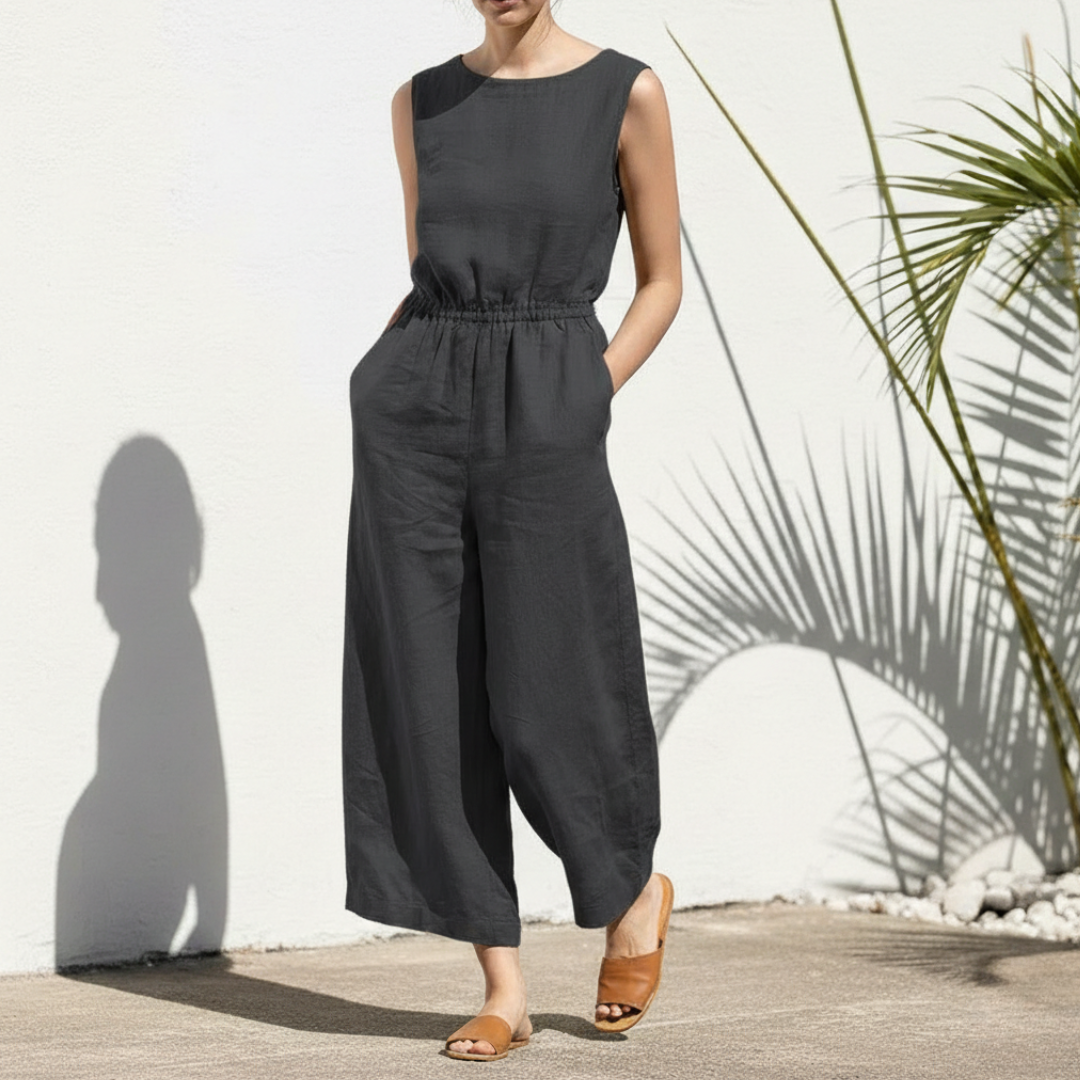 Sadie | Women's Sleeveless Casual Wide Leg Jumpsuit