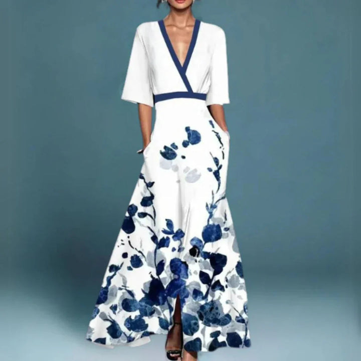 Savannah | Women's V-Neck Floral Maxi Dress