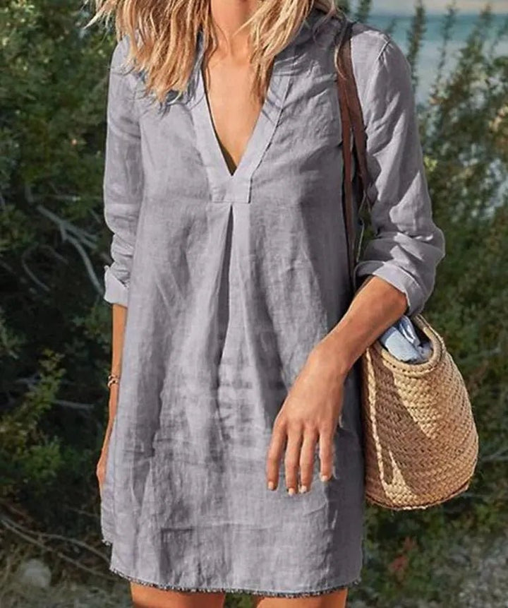 Shelby | Women's V-Neck Long Sleeve Mini Dress