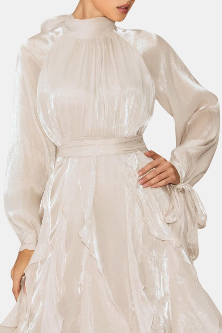 Sloane | Women's Ruffle Long Sleeve Maxi Dress