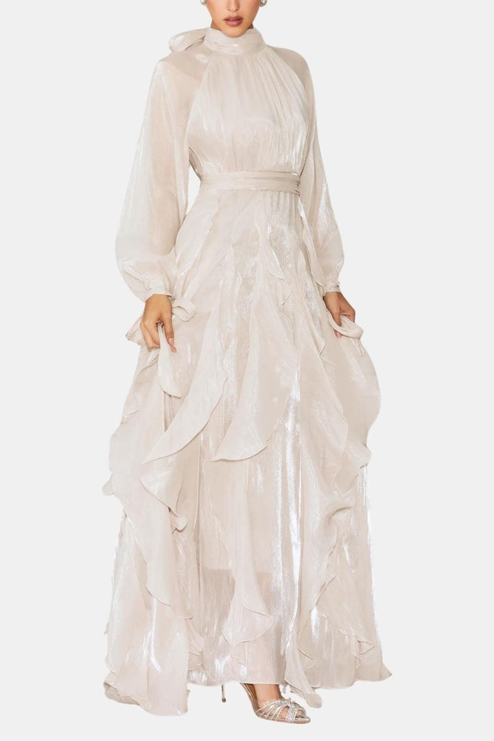 Sloane | Women's Ruffle Long Sleeve Maxi Dress