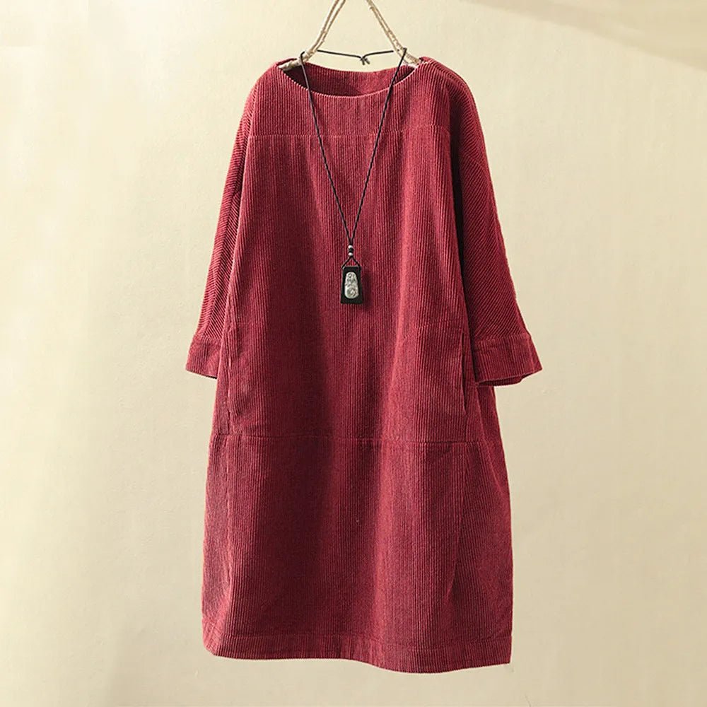 Sofia | Women's Long Sleeve A-Line Midi Dress