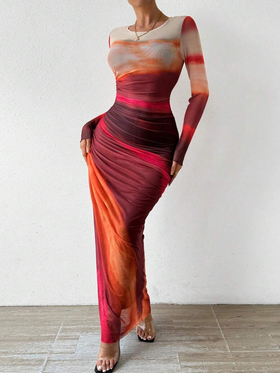 Tatum | Women's Long Sleeve Bodycon Maxi Dress