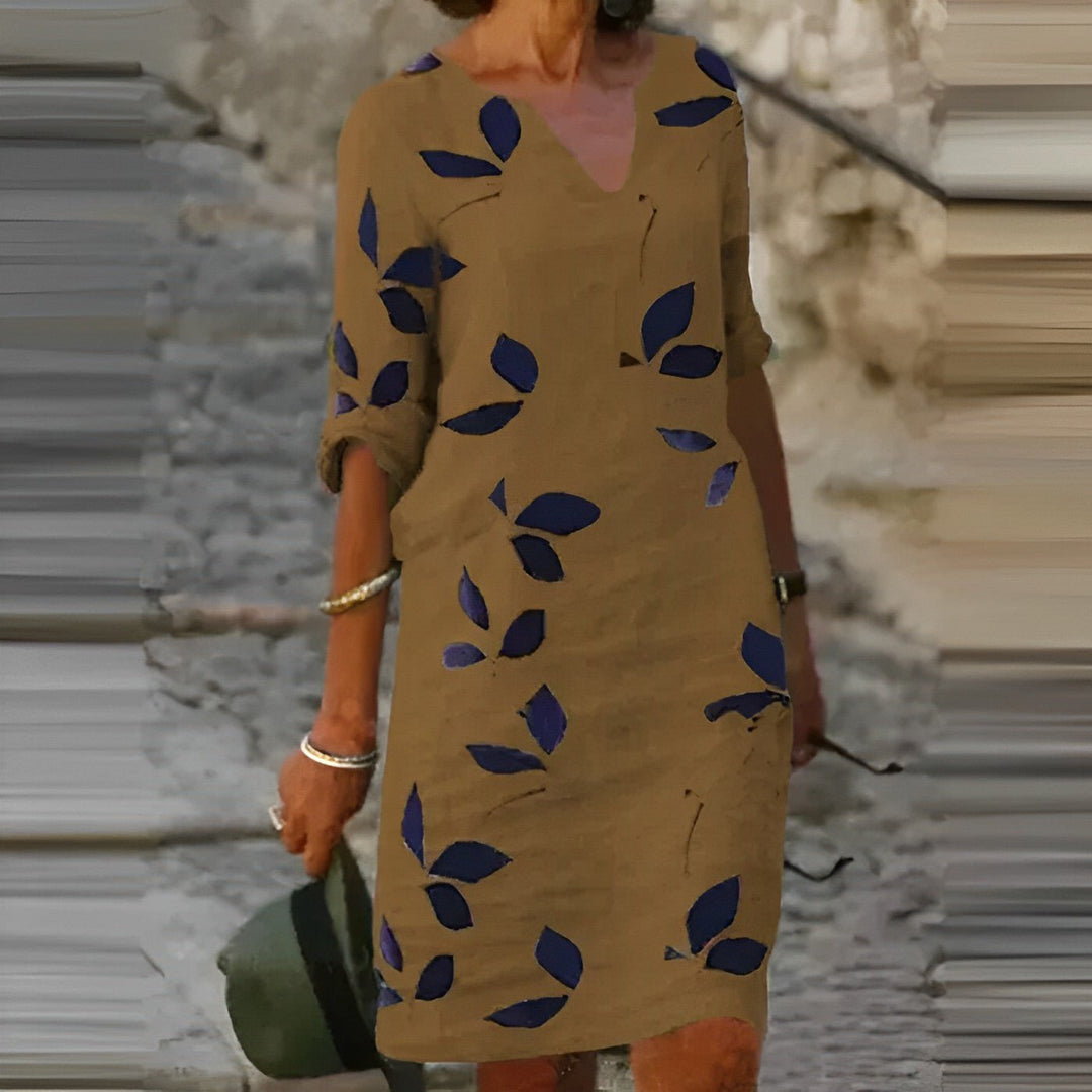 Tessa | Women's V-Neck A-Line Midi Dress