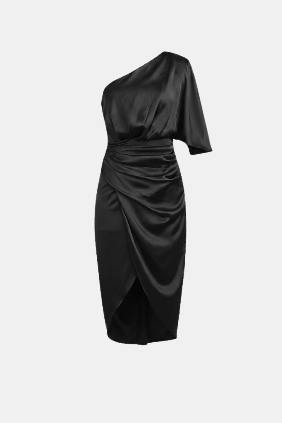 Tiffany | Women's One-Shoulder Wrap Midi Dress