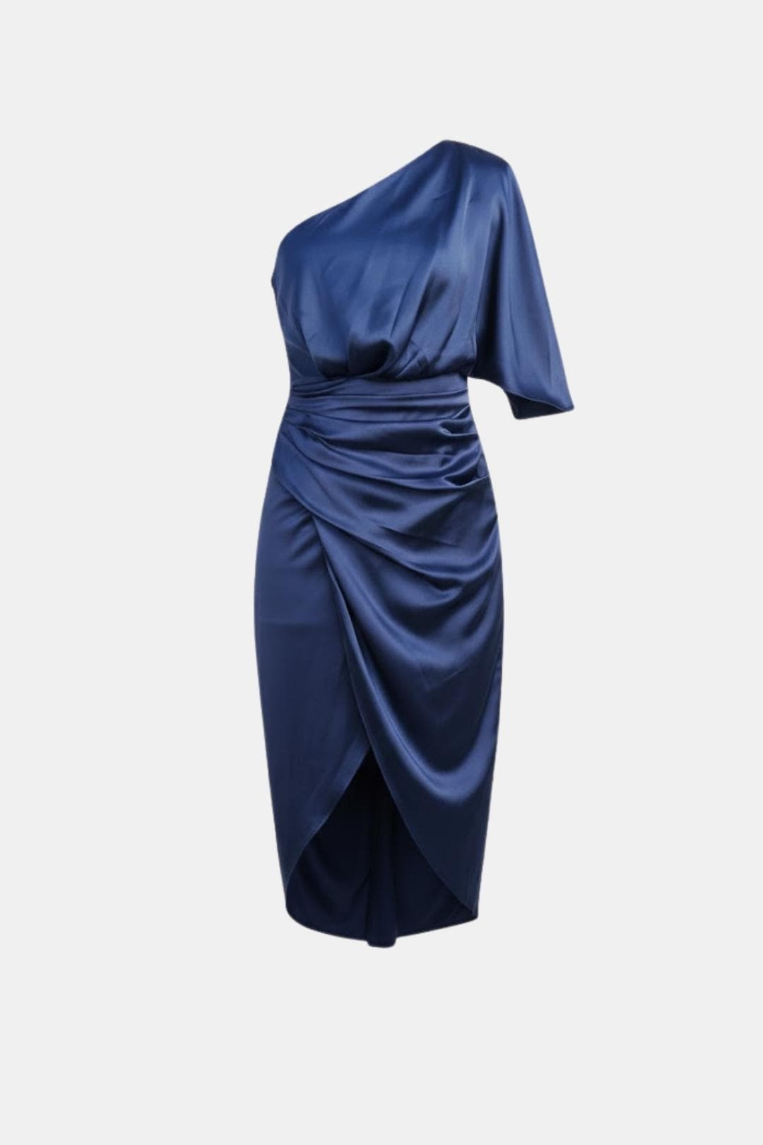 Tiffany | Women's One-Shoulder Wrap Midi Dress