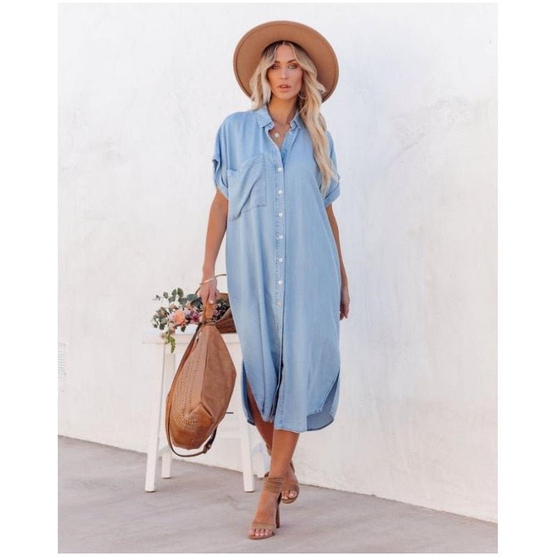 Valerie | Women's Button-Down Midi Shirt Dress
