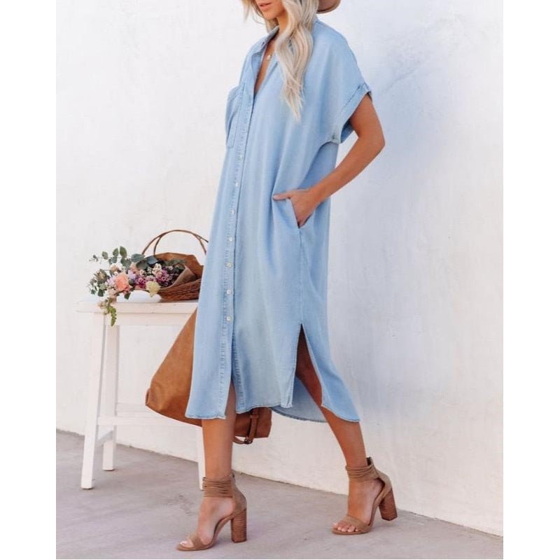 Valerie | Women's Button-Down Midi Shirt Dress