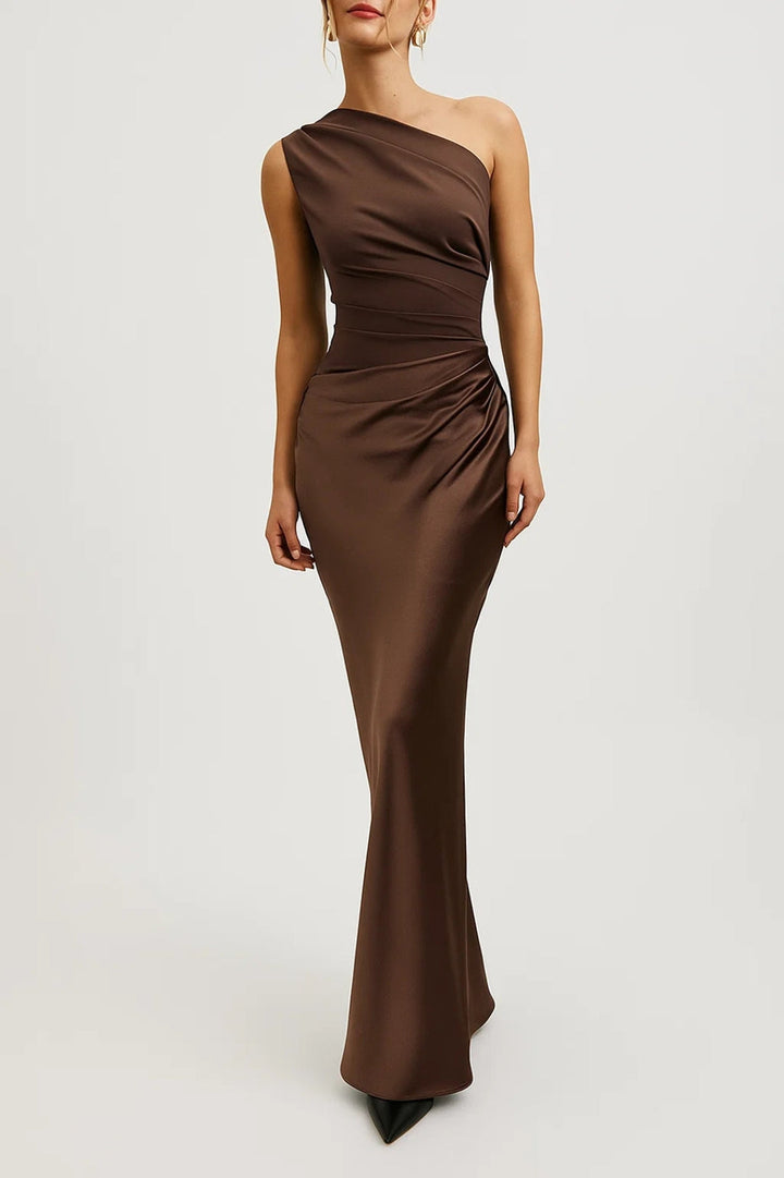 Sarah | Women's One Shoulder Fitted Maxi Dress